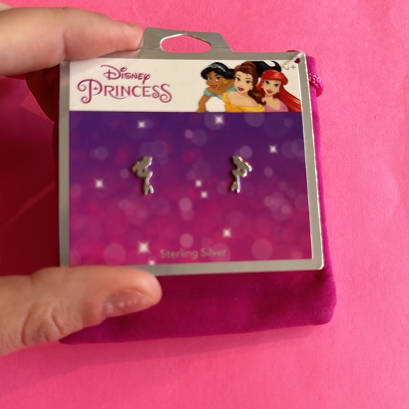 Disney Princess Sterling Silver Earrings Stud Ariel Little Mermaid New NWT - Picture 5 of 6